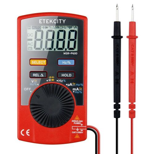 Etekcity MSR-P600 Auto-Ranging Digital Multimeter Volt Amp Ohm Meter Red