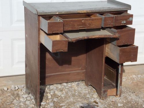 Antique 7 Drawer Watchmaker&#039;s Jeweler&#039;s Work Bench desk For watch / clock repair
