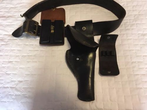 Vintage C. F. Cake Police Belt Leather With and Buchemer Holster 32 In 1966