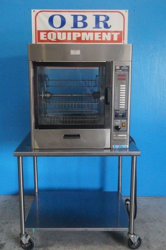 HENNY PENNY ELECTRIC ROTISSERIE OVEN WITH ALL STAINLESS STEEL STAND ON CASTERS M