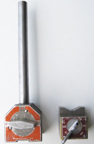 Vintage Brown &amp; Sharpe Magnetic Tool Holder Base plus Magnetic V Block Base