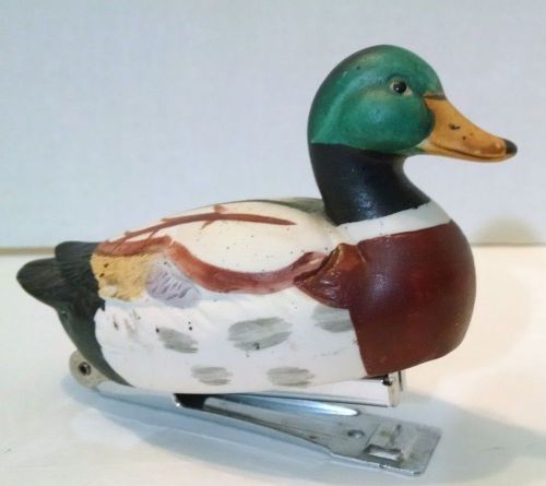 Vintage Duck Mallard Mini Stapler JSNY Taiwan 5&#034; Decoy Figure