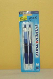 Paper Mate Gel Nouveau Pens blue M 2 pack new factory sealed