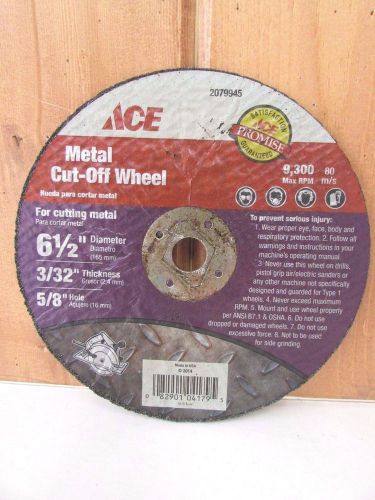 Abrasive Cut-Off Wheel ~ 6-1/2&#034; Dia. ~ Metal ~ Ace 2079945 ~ New ~ Free Shipping