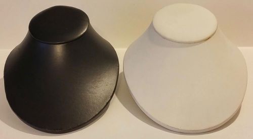 2 JEWELPAK BLACK &amp; WHITE VINYL JEWELRY NECKLACE DISPLAY STAND - CHINA