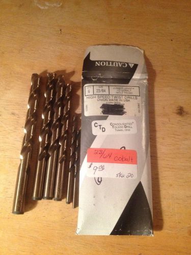 Lot of 6 HD Cobalt Drill Bits Gold Finish- Consolidated ToledoDrill-USA