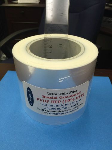Ultrathin PVDF-HFP Film 4.8 um, biaxially oriented, 100 mm wide, 1200 m long