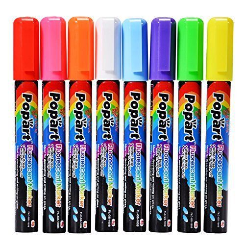 Sakiyr Wet Liquid Chalk Neon Marker Pen 8 Color Pack Dry Erase (8 Color