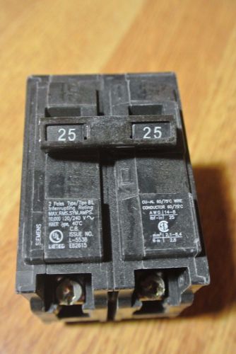 Siemens 25 Amp 2 pole Circuit Breaker B225 *NEW*