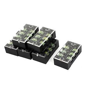 uxcell TB-2503 600V 25A 3-Position Covered Screw Terminal Barrier Block 6 Pcs