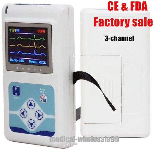 24 Hour Heart Recorder Version 3 Channel ECG/EKG Holter Monitor  12 Leads Contec