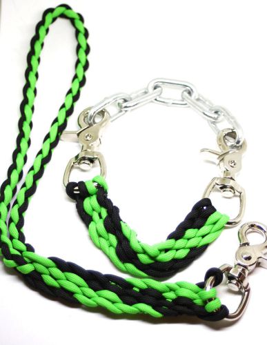 small goat show collar and lead neon green and black