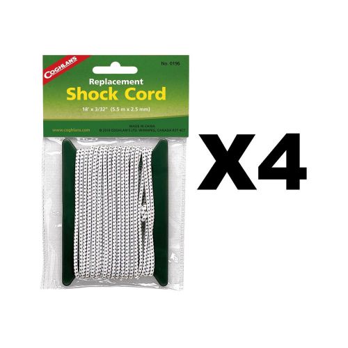 Coghlan&#039;s Replacement Shock Cord Repair Kit for Tent Poles 3/32&#034;x18&#039; (4-Pack)