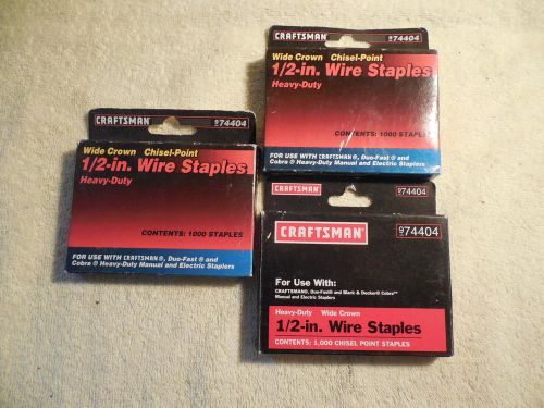 2+ BOXES OF CRAFTSMAN 1/2 INCH WIRE STAPLES DUO-FAST &amp; COBRA STAPLERS 74404