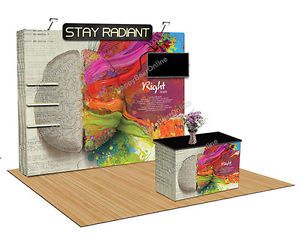Trade show display fabric tension Quick pop-up booth 10 ft  (XF) TV / Shelves