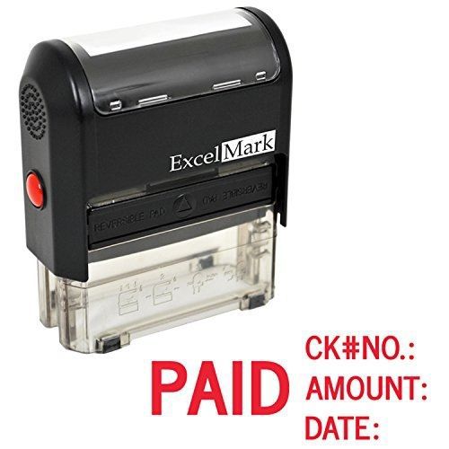 Excelmark self inking rubber stamp - paid, check no., amount, date (a1848) for sale