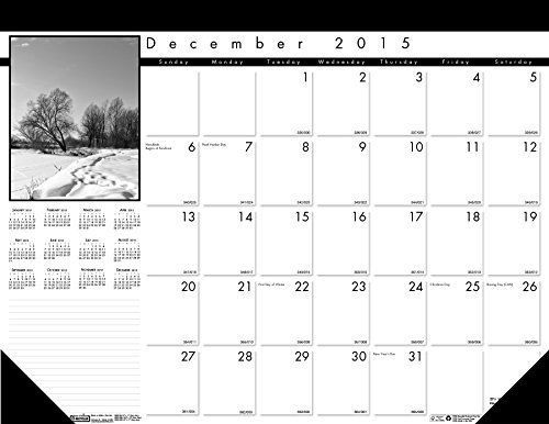 House of Doolittle 2016 Monthly Desk Pad Calendar, Black on White Series, 22 x