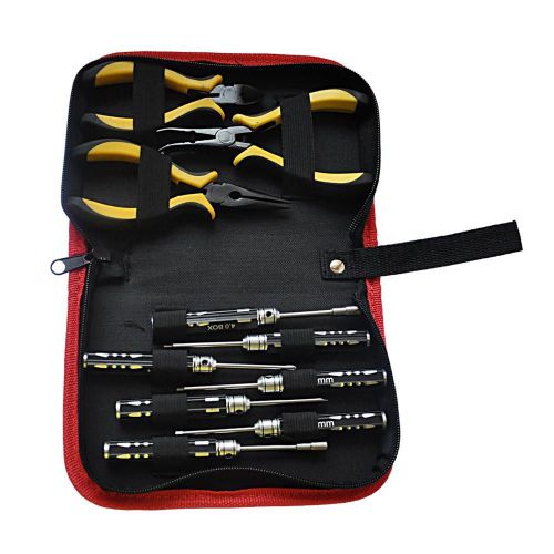 10 in 1 Repair Toolkit include Screwdrivers + Pliers+ Sleeve for RC Quadcopter