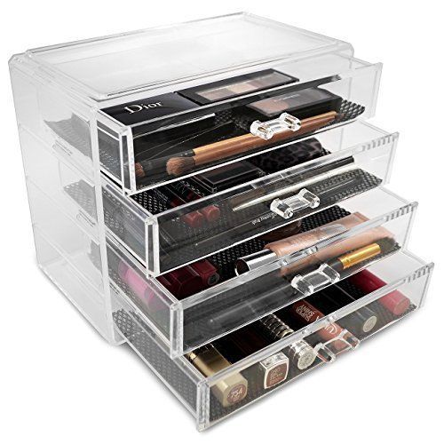 Sorbus Acrylic Cosmetics Makeup and Jewelry Storage Case Display- 4 Large Dra...