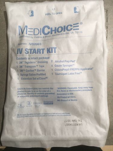 Medichoice iv start kit ivs2063 factory sealed (1each) for sale