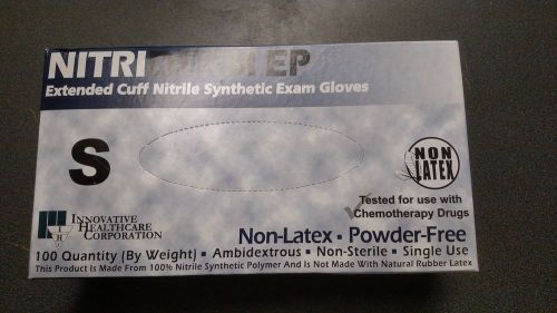 Nitriderm ep extended cuff nitrile exam gloves sz. small , (3) boxes for sale