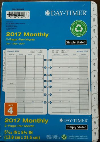 Day-Timer Monthly Planner Calendar Refill 2017 Two Page Per Month Loose Leaf