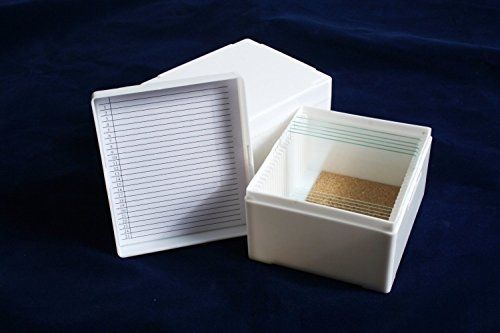Premiere Slide Storage Box for Large 3 x 2&#034; Microscope Slides, White