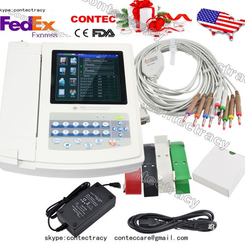 US Digital 12 channel 12-lead touch screen ECG/EKG machine Electrocardiograph