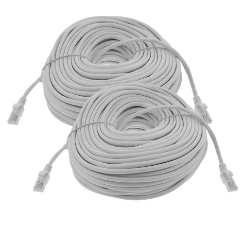 R-Tech Cat5 Ethernet Cable RJ45 For Networking Use- 125 ft White- 2 Pack