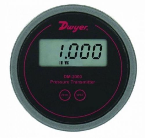 Dwyer Series DM-2000 Differential Pressure Transmitter With LCD, Black 0-5 WC
