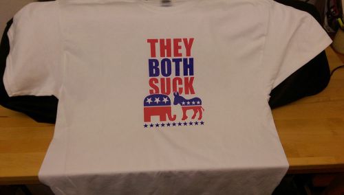 &#034;They Both Suck&#034; Political, GOP, Democrat, Republican Party  ELECTION TEE SHIRT