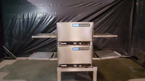 Lincoln 1301 double stack 50&#034; pizza conveyor ovens for sale