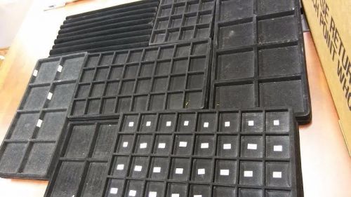 Assorted Black Plastic Jelwery Trays with Felt