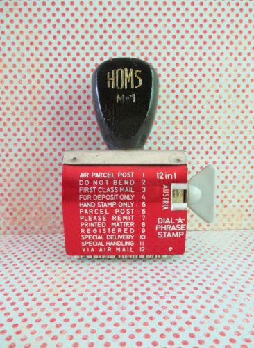 Vintage Homs Dial A Phrase Office Stamp
