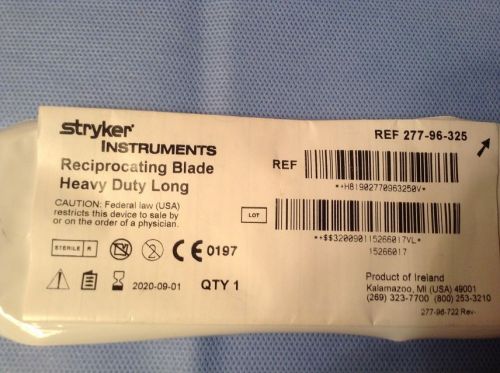 STRYKER RECIPROCATING BLADE HEAVY DUTY LONG REF 277-96-325 QTY 1 NEW IN PKG