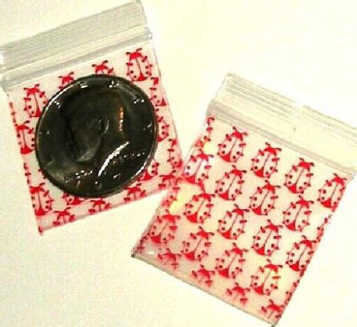 200 red ladybugs baggies 1.5 x 1.5 in. mini ziplock bags 1515 apple brand for sale