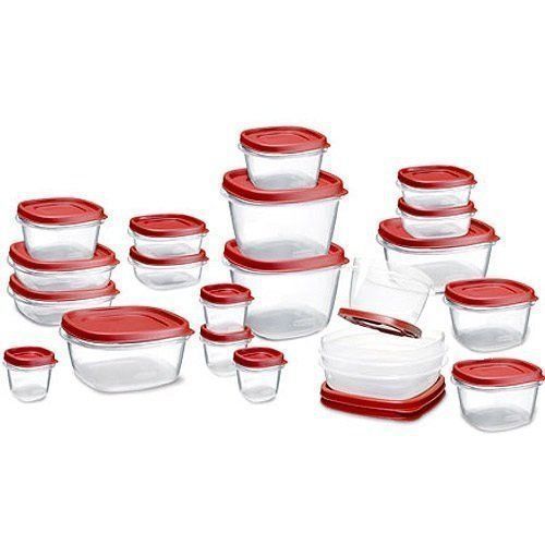 Rubbermaid easy find lid food storage container, reusable plastic 42-piece set for sale