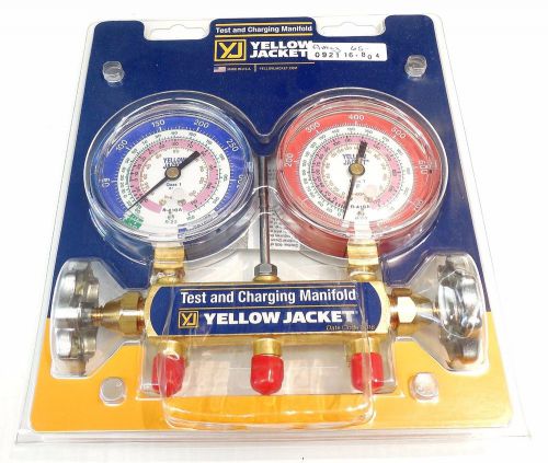 Brand new yellow jacket r-410a r-404a r-22 - 2 valve test and charging manifold for sale