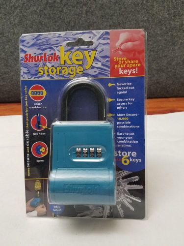 Shurlok SL-100 4-dial Numbered Key Storage Combination Lock Box, Blue