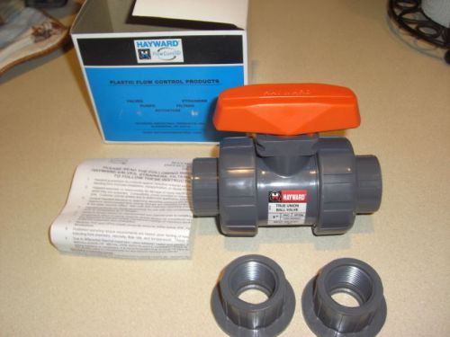 Hayward tb1100st 1&#034; pvc tb vlv soc/thd viton lb122 true union ball valve for sale