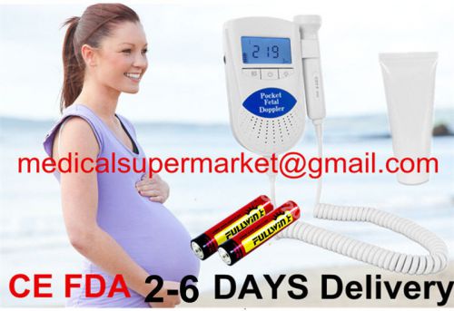 CONTEC FDA Handheld Pocket Fetal Doppler Sonoline B, 3Mhz Probe+ Gel+Battery