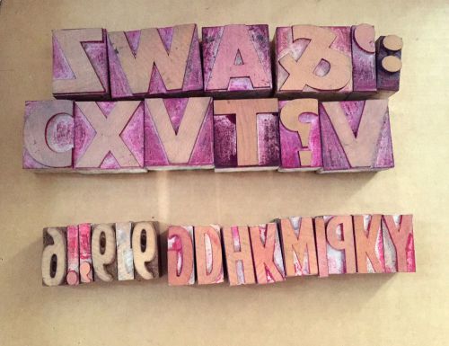 Assorted wood letters 27 pieces 2 sizes: 1-5/8 and 1-3/8 inches for sale