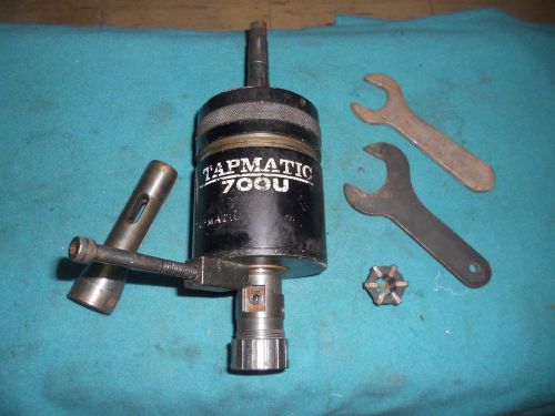 5/8&#034; tapmatic 700-u tapping head, #2 mt shank with r-8 adapter, collets, wrench for sale