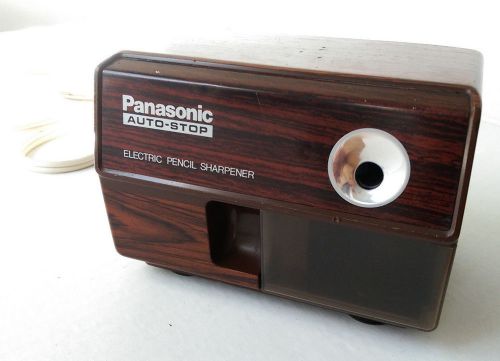 Panasonic Electric Pencil Sharpener KP-110 Auto-Stop Faux Wood Grain Color
