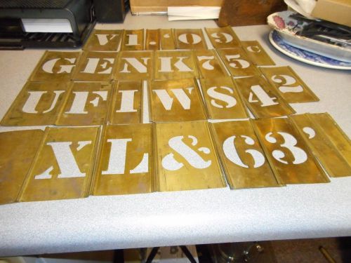 VINTAGE ADJUSTABLE BRASS STENCILS LOCKEDGE 1 1/2 INCH, 1 INCH AND 2 INCH LETTERS
