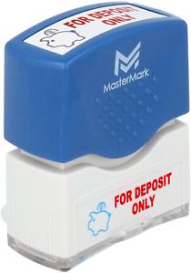 MasterMark Premium 2-Color Pre-Inked Office Stamp (for Deposit Only)