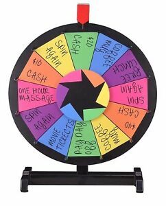 New WinSpin® 15&#034; Tabletop Color Prize Wheel of Fortune 12 Slot. Great For Spiffs
