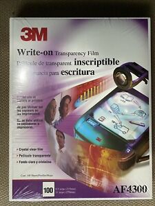 3M Write-On Transparency Film 8.5&#034;x11&#034; AF4300 / 1 Box of 100 Sheets