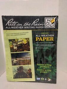 NEW 350 SHEETS RITE IN THE RAIN  All Weather Paper 8 1/2  x 11 Green