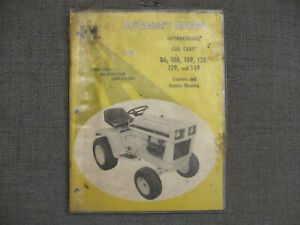 CUB CADET OPERATOR&#039;S MANUAL 86 108 109 128 129 149 TRACTOR &amp; ROTARY MOWER IH